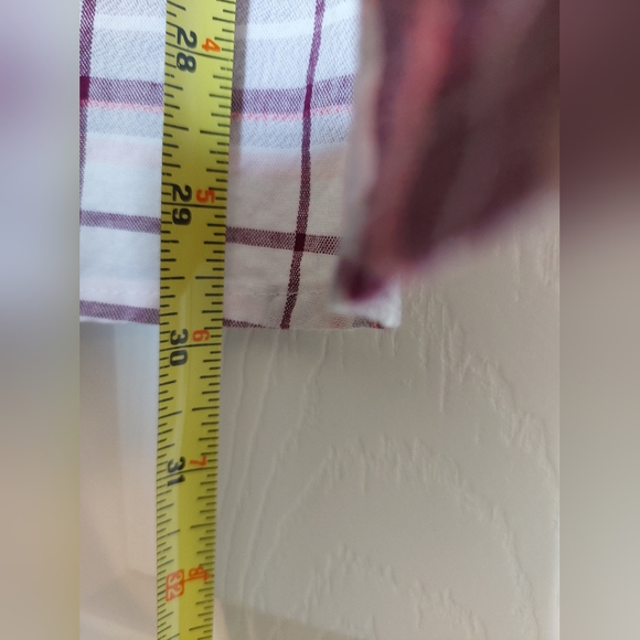 Lee Riders Womans 3X Plaid Top Long Sleeve Roll Tab 3/4 Sleeve Purple Gray - Picture 14 of 15